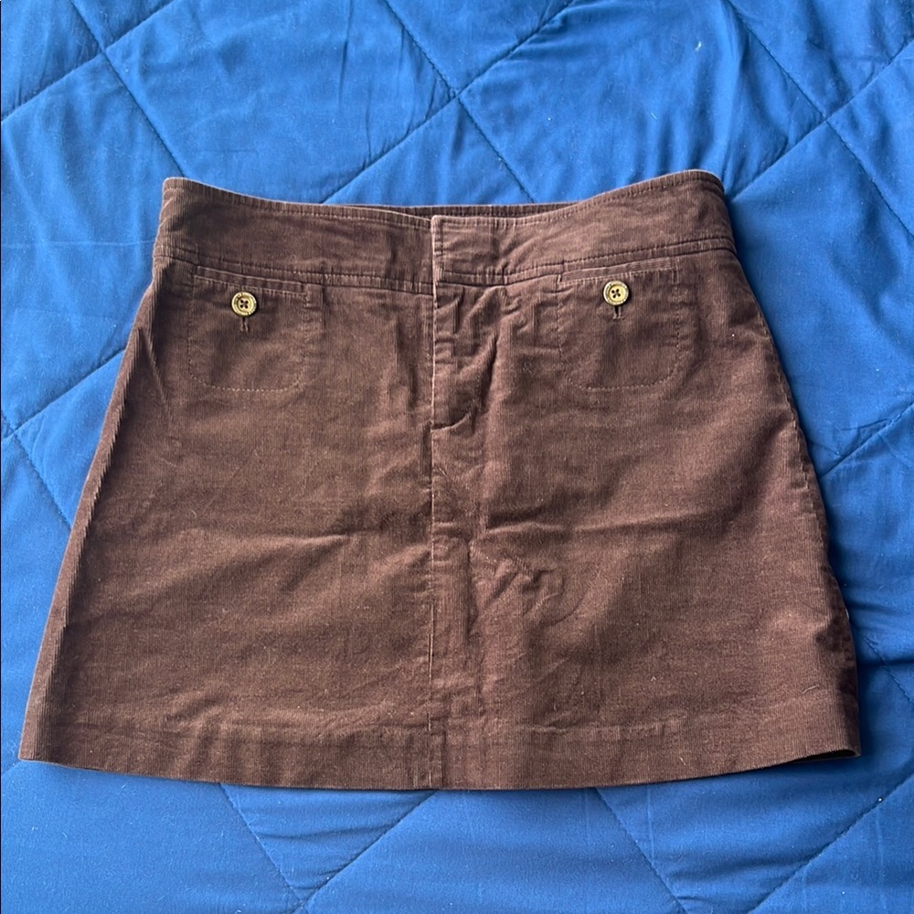 Brown Corduroy Mini Skirt